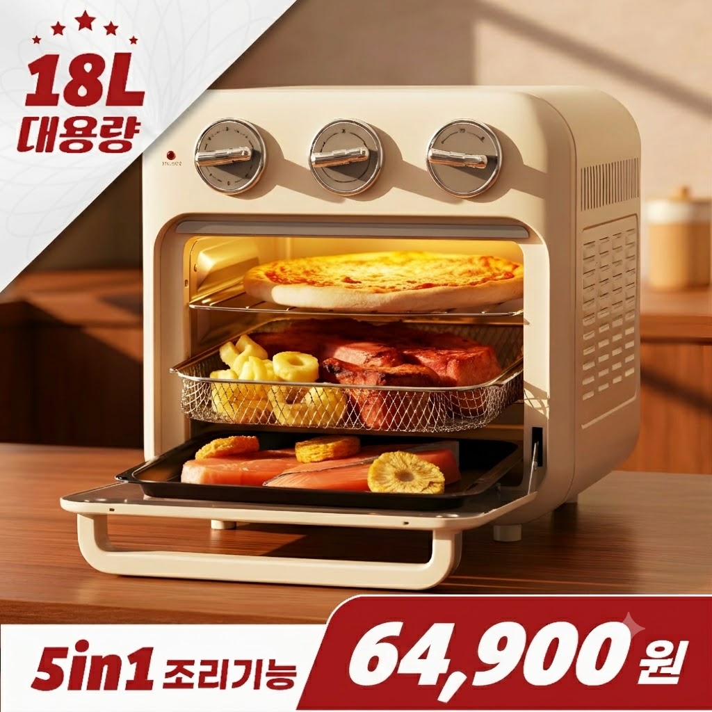 눕눕 오븐형 에어프라이어 18L 대용량