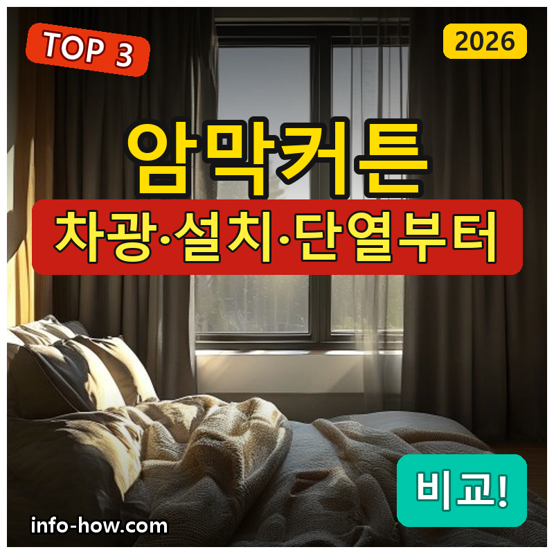 암막커튼, 붙이는 무타공이냐 3중직 단열이냐
