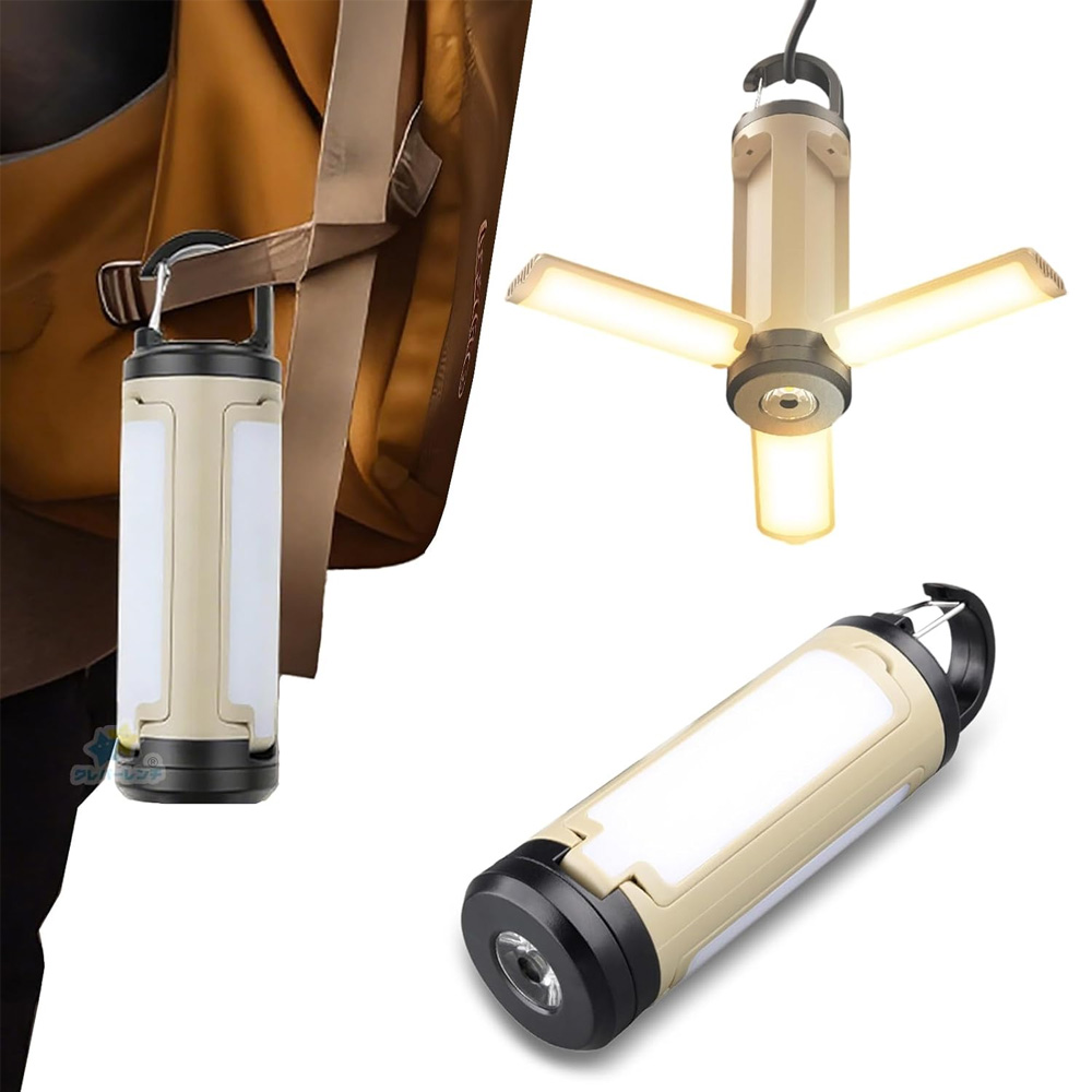 Axylon 3000mAh 대용량 배터리 다기능 캠핑 랜턴 손전등 겸용 카키색