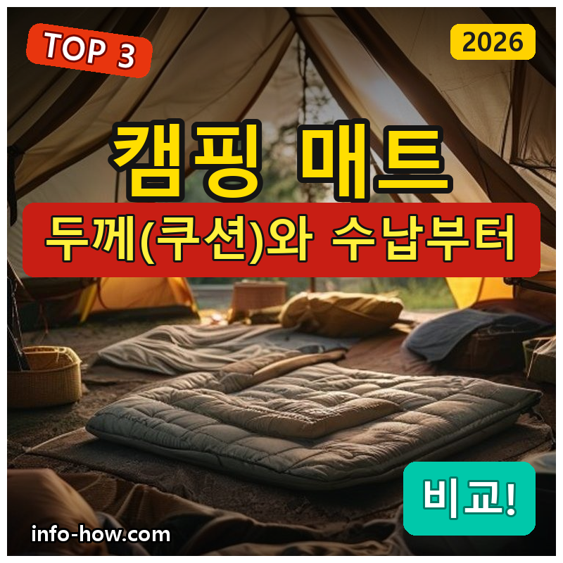 캠핑 매트, 폼 돗자리냐 자충 에어매트냐