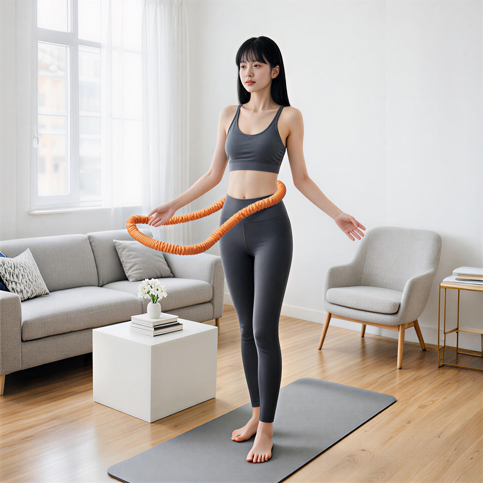 AURURA 다이어트 호스 스프링 소프트 훌라후프 1.5kg
