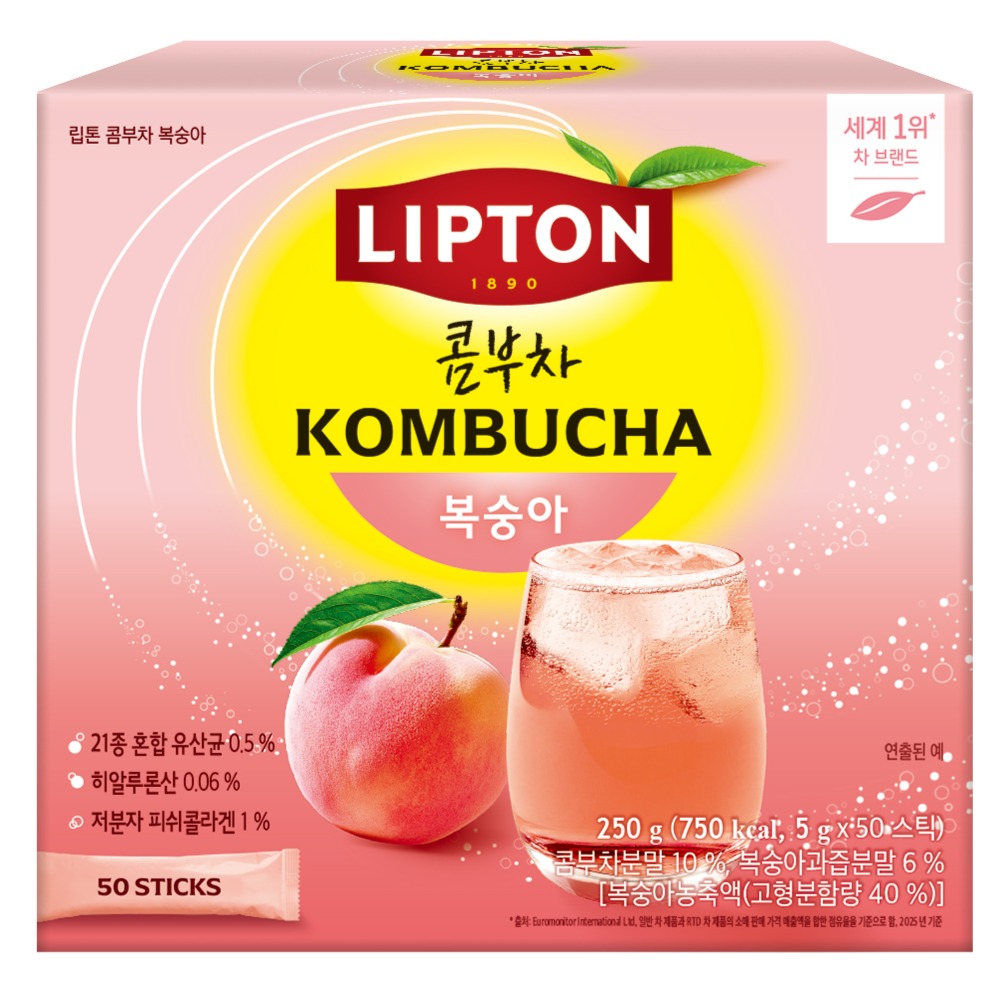 립톤 콤부차 복숭아 50개입