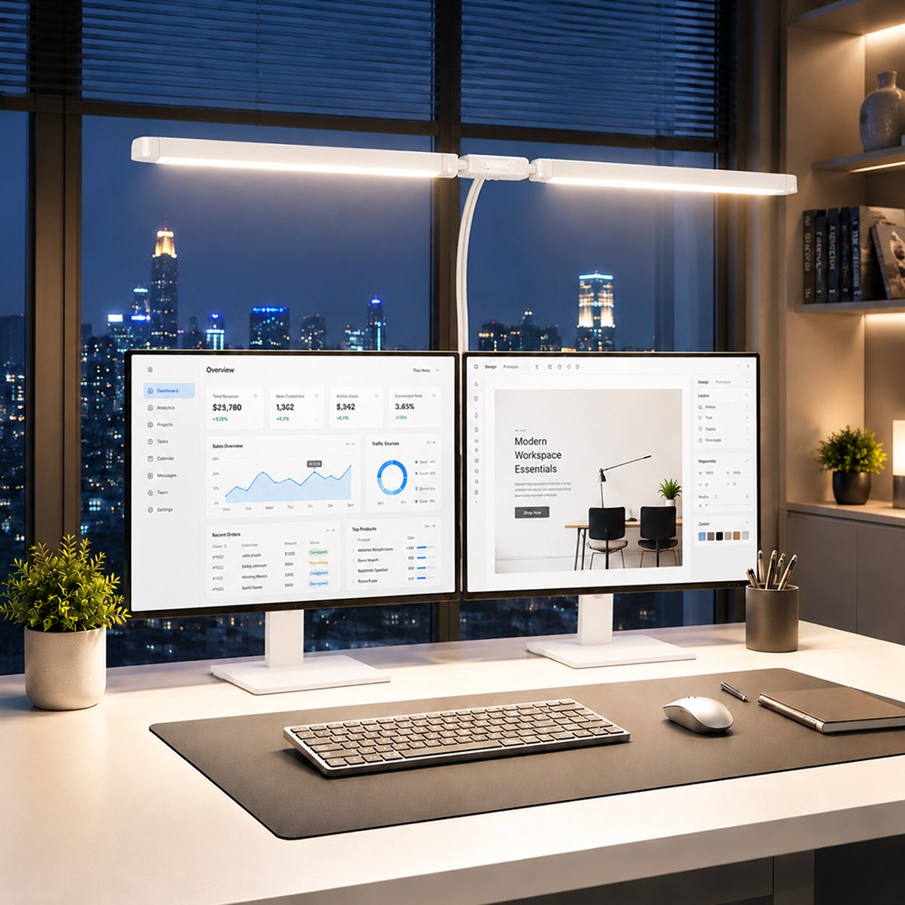 USB 듀얼 와이드 헤드 색상 밝기 각도 조절 LED 모니터 조명