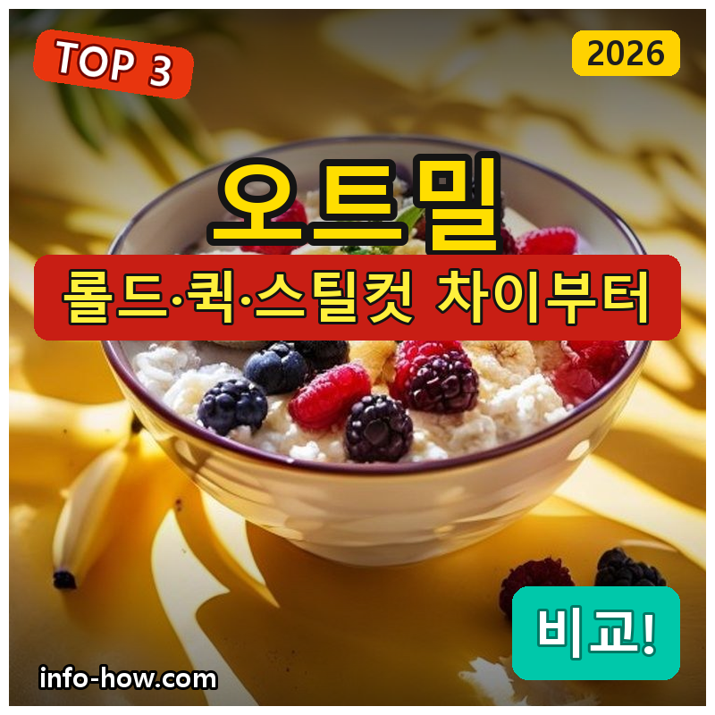 오트밀, 퀵으로 간편하게냐 스틸컷 식감이냐