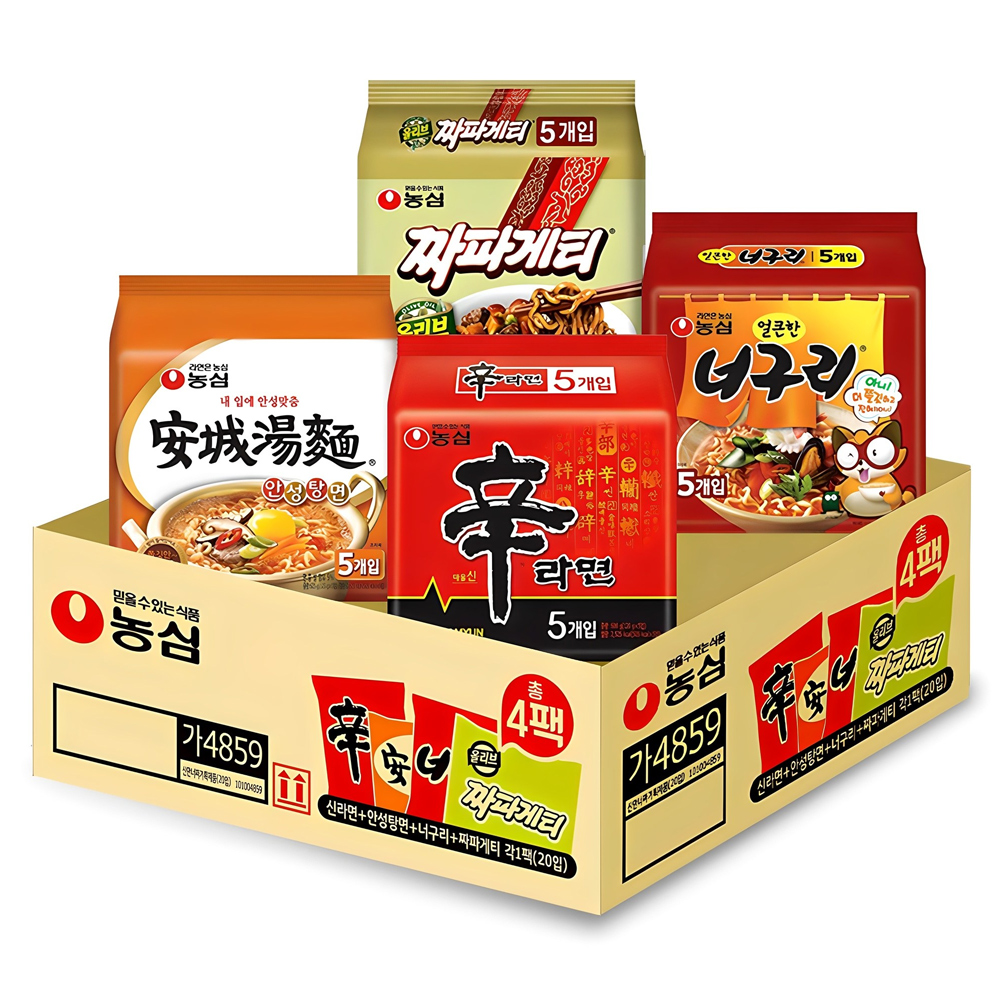 농심 신라면 안성탕면 너구리 짜파게티 20개