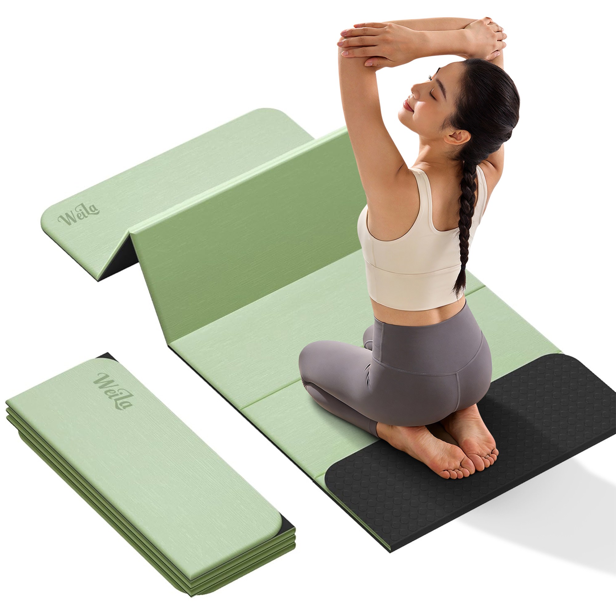 12mm 두꺼운 접이식 요가매트 미끄럼방지 TPE 무릎 보호